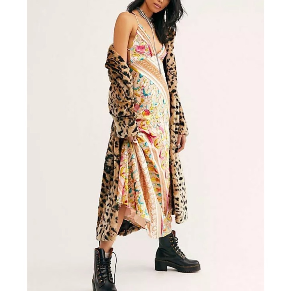 Free People Genie Magic Burnout Colorful Metallics Velvet Maxi Dress